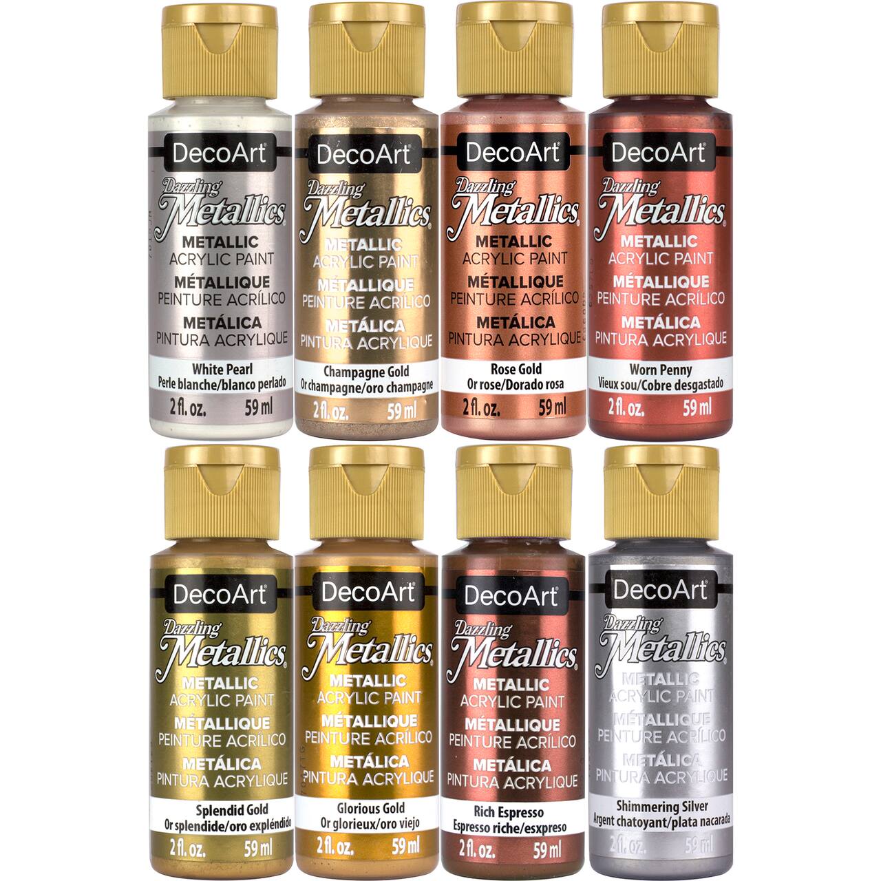 DecoArt® Dazzling Metallics™ 8 Color Acrylic Paint Bundle